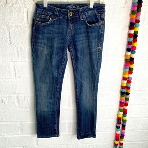 Miss Me Sequins Embellished Low Rise Denim Skinny Jeans 26